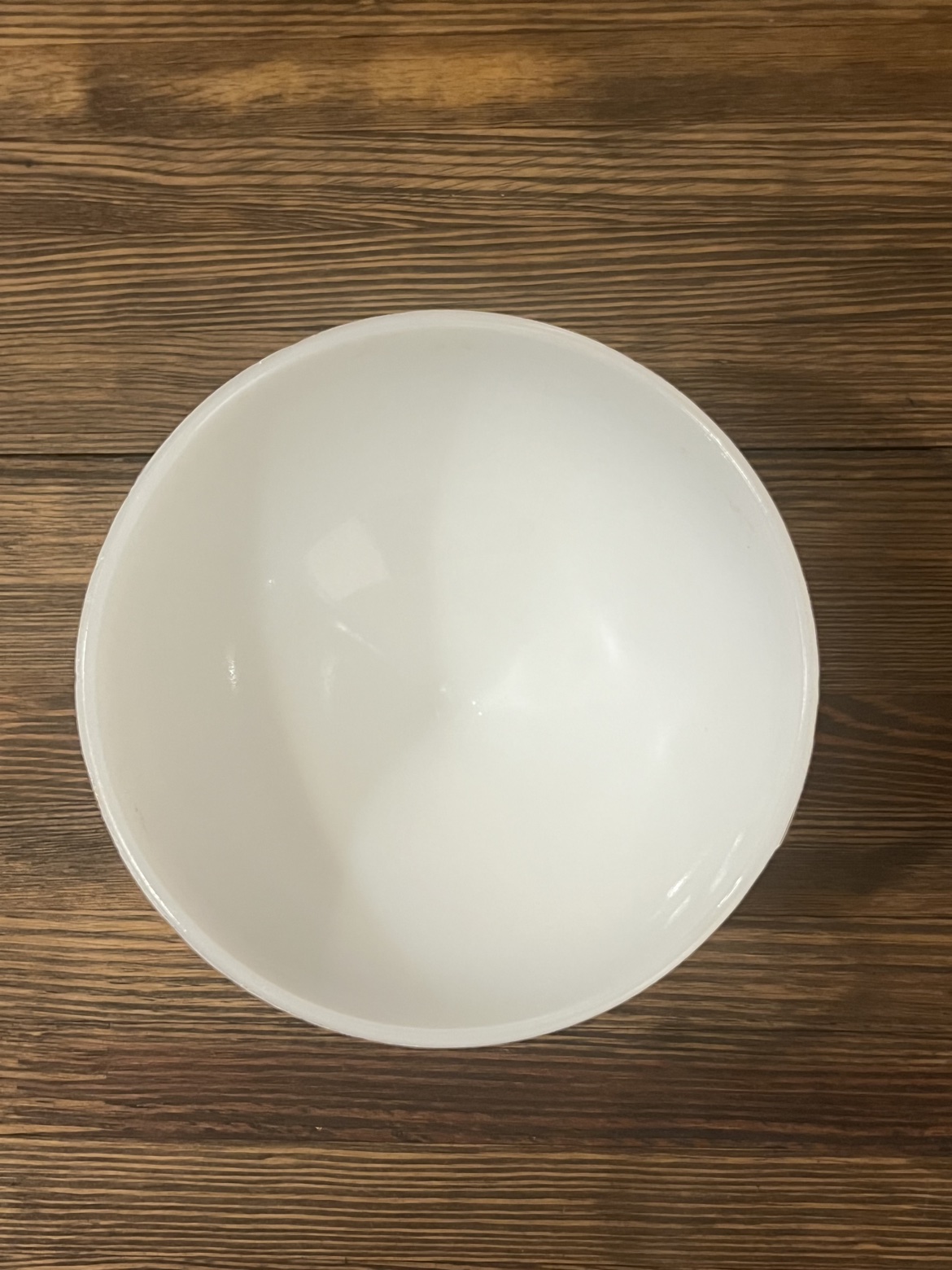 Top-down view of the bowl interior